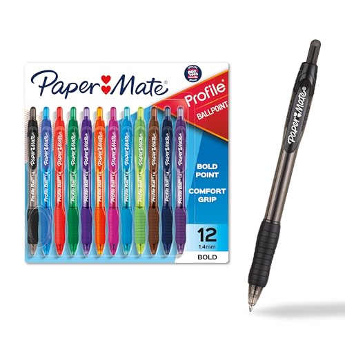 Paper Mate Profile 12 count assorted pens packaging