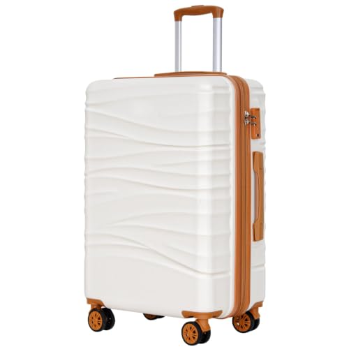Romswi 28 inch white luggage front view