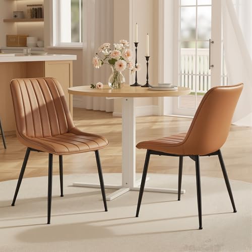 VASAGLE dining chairs set of 2 in caramel brown