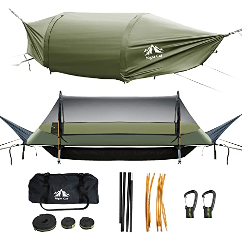Night Cat Flat Lay Hammock Tent in Army Green