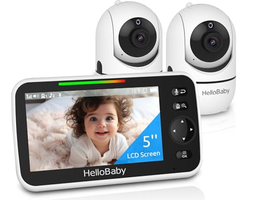 HelloBaby HB6550-2 5 inch dual camera monitor set
