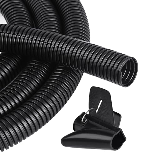 CrocSee 25FT 1/2 Inch Split Wire Loom black tubing