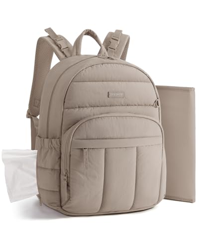 BAGSMART Baby Diaper Bag Camel front view