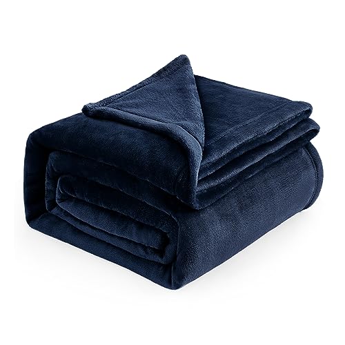Bedsure Soft Cozy Warm Fleece Queen Blanket Navy