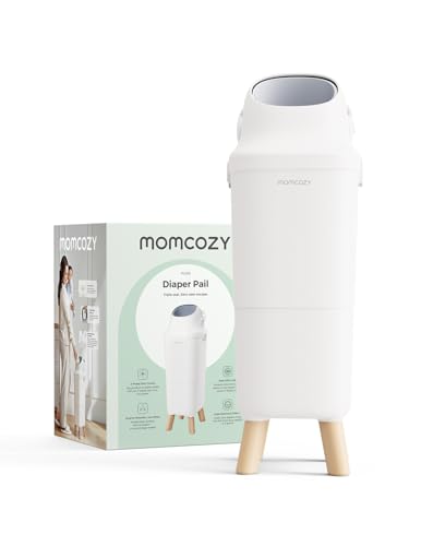 Momcozy Triple-Seal Diaper Pail in white