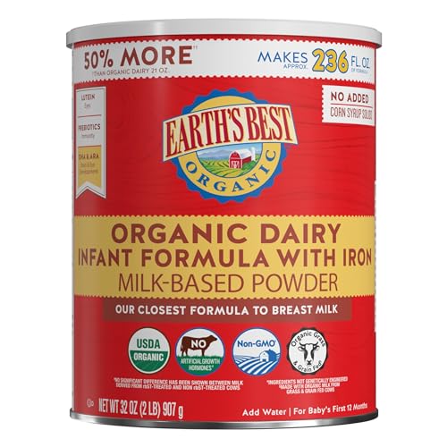 Earth's Best Organic Dairy Infant Formula 32 oz front view
