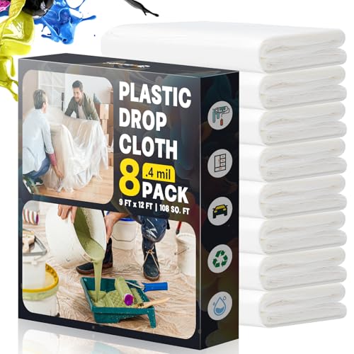 K212M 9x12 ft plastic drop cloths packaging