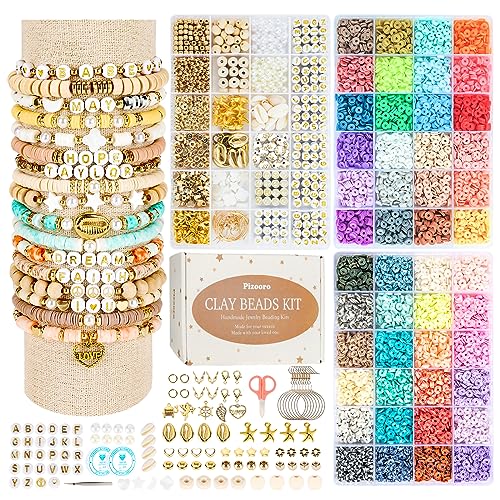 Pizooro Clay Beads 3 Boxes Bracelet Making Kit overview