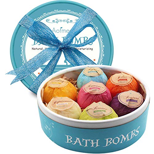 Aofmee 7pcs Bubble Bath Bombs set overview