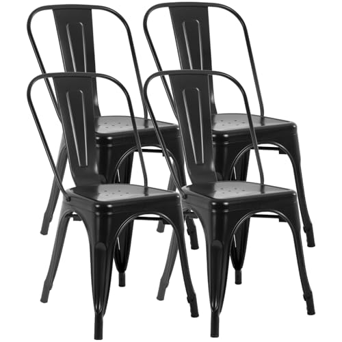 FDW metal dining chair front view