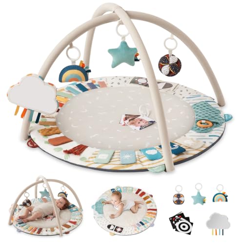 Blissful Diary Baby Play Gym Boho Rainbow overhead view