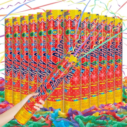 FIEKEICC Confetti Cannon 12Inch Multicolor package overview