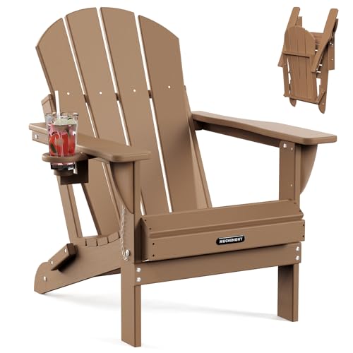 MUCHENGHY Folding Adirondack Chair Teak front view