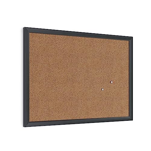U Brands 17 x 23 black frame cork bulletin board