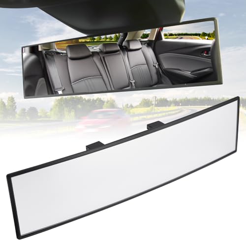 JOYTUTUS 12 Inch Panoramic Rear View Mirror front view
