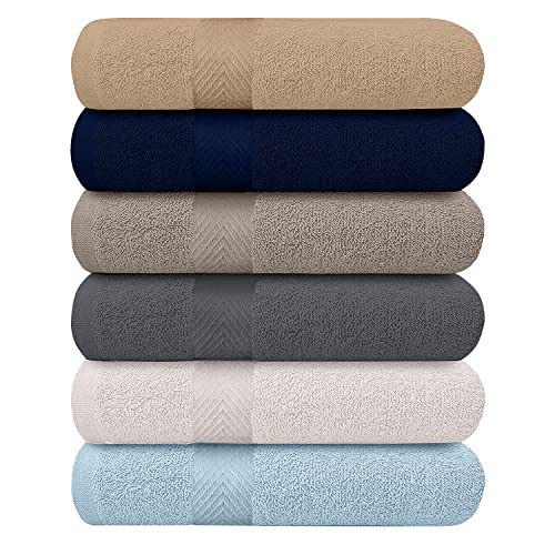 KAHAF Collection 6-Pack Bath Towels folded stack