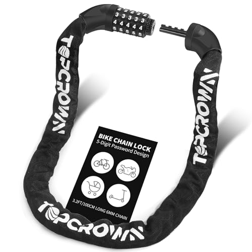 Topcrown bike chain lock in black coiled