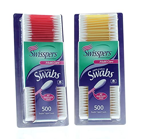 Swisspers Hot Color Cotton Swabs 500 count packaging