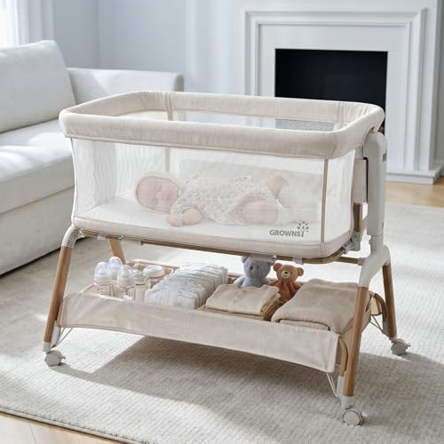 GROWNSY 5-in-1 Baby Bassinet bedside view