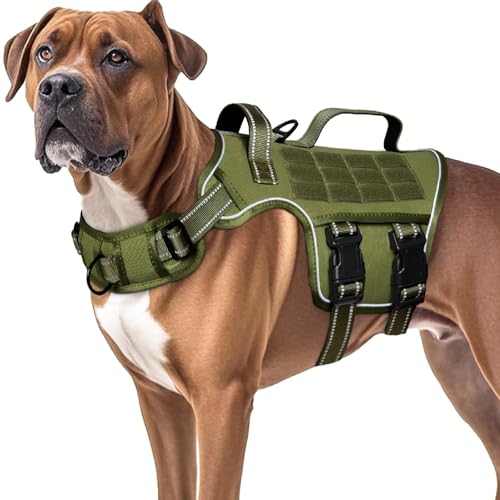 RunFido Dog Harness for Large Dogs Green main view