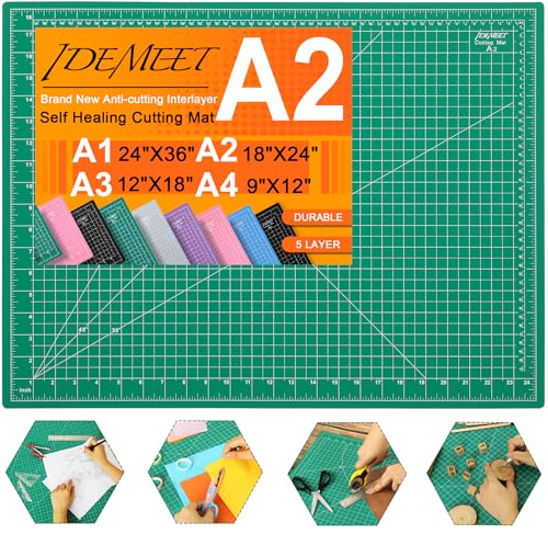 Idemeet 18 x 24 inch green self healing sewing mat