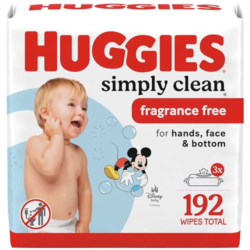 Huggies Simply Clean Baby Wipes 3 pack front view