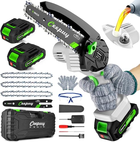 CEEPUY 6-inch cordless mini chainsaw in gray