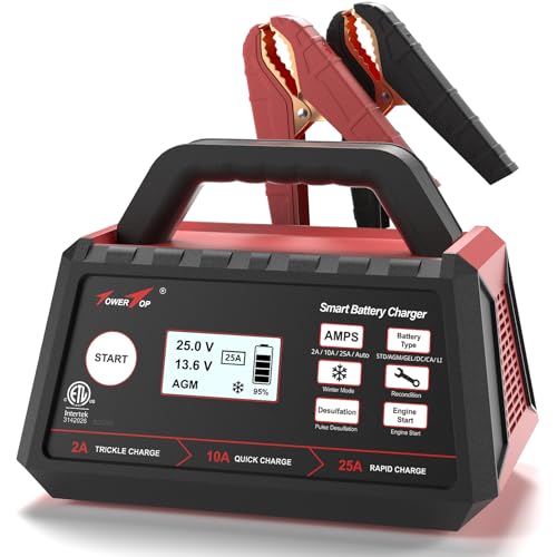 TowerTop 25A 12V Smart Car Battery Charger front view