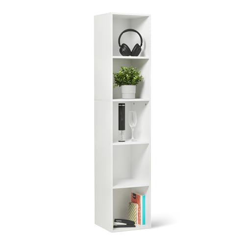 Basics 5-Cube White Bookcase front view