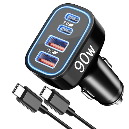 TIBEITA 90W 4-Port USB C Car Charger unit