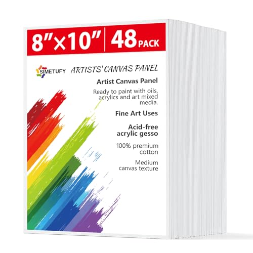 Simetufy 48 pack canvas boards set