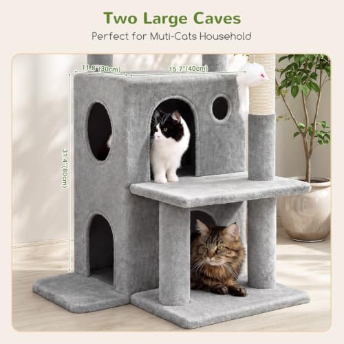 Cat tree tower side profile showing structure