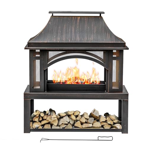 Panovue 39 inch antique fire pit exterior view