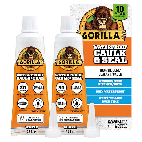 Gorilla 100% Silicone Caulk 2-pack packaging