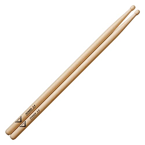 Pair of Vater Power 5A Hickory Wood Tip Drumsticks