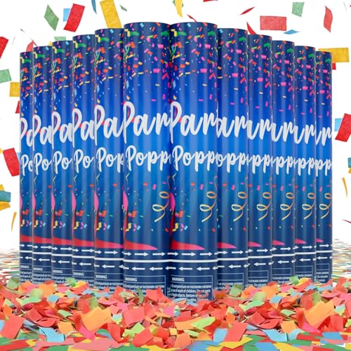 ZZPAKUE 12 Pack multicolor confetti cannons