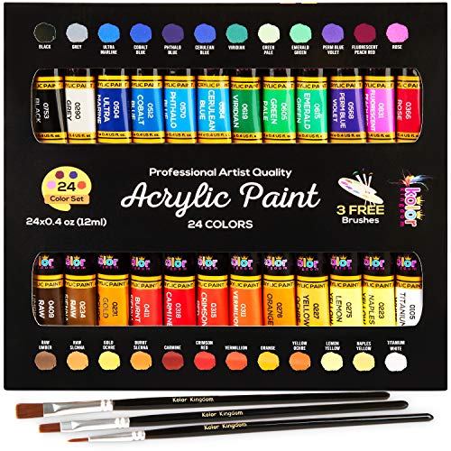 KOLOR KINGDOM 24-color acrylic paint set overview